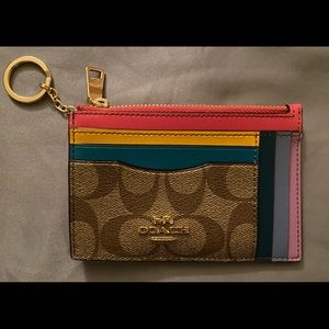 Coach multi colored small wallet